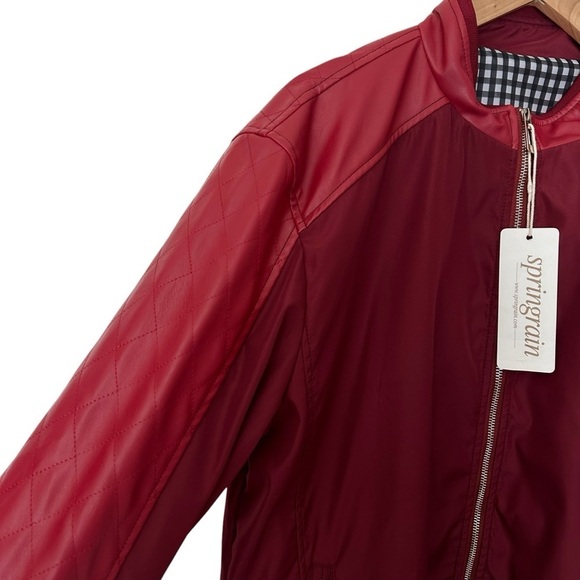 Bomber Style Red Jacket Size Large - Picture 3 of 6